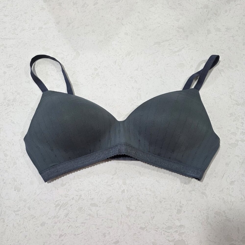Victoria's Secret T-shirt Bra 36D Demi Lightly Lined Wireless Blue Green